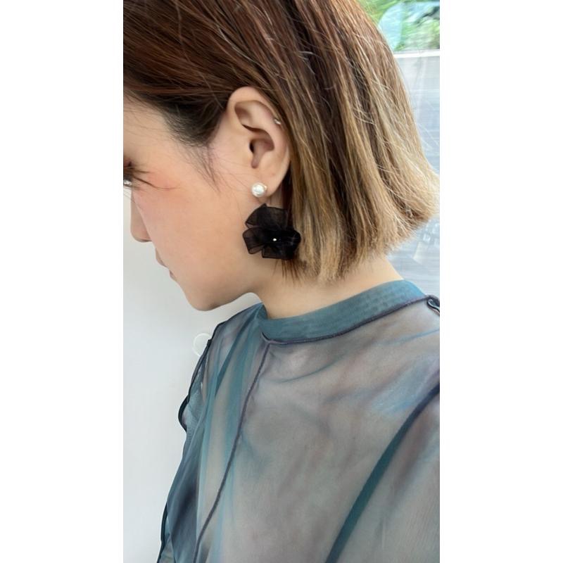 dear.day 原創 手作花花🌸680緞帶珍珠耳環｜手工縫製-細節圖6