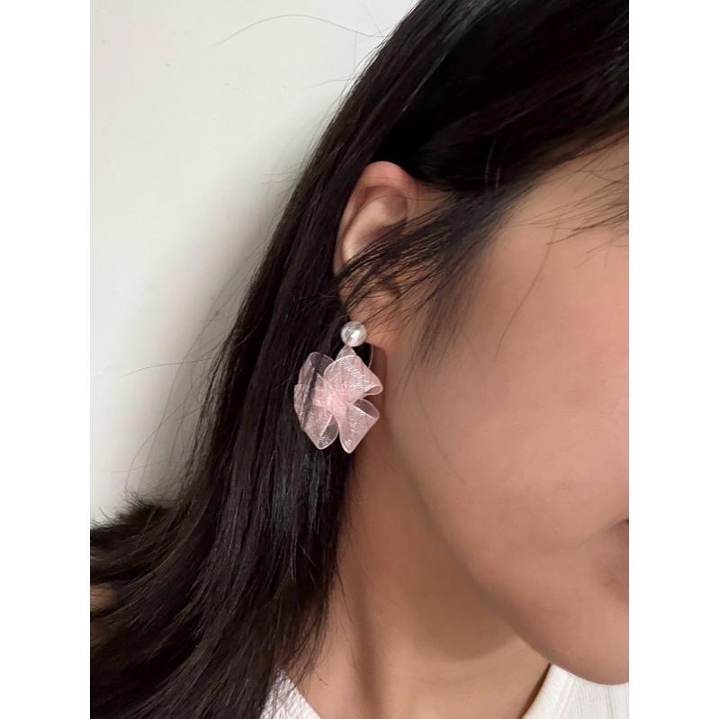 dear.day 原創 手作花花🌸680緞帶珍珠耳環｜手工縫製-細節圖7