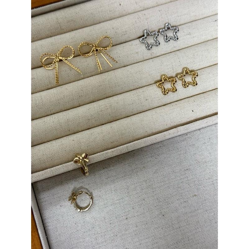 dear.day 現 韓國🇰🇷連線 250/190 正韓 蝴蝶結｜星星耳環 耳釦-細節圖2