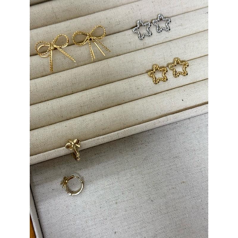 dear.day 現 韓國🇰🇷連線 250/190 正韓 蝴蝶結｜星星耳環 耳釦-細節圖3