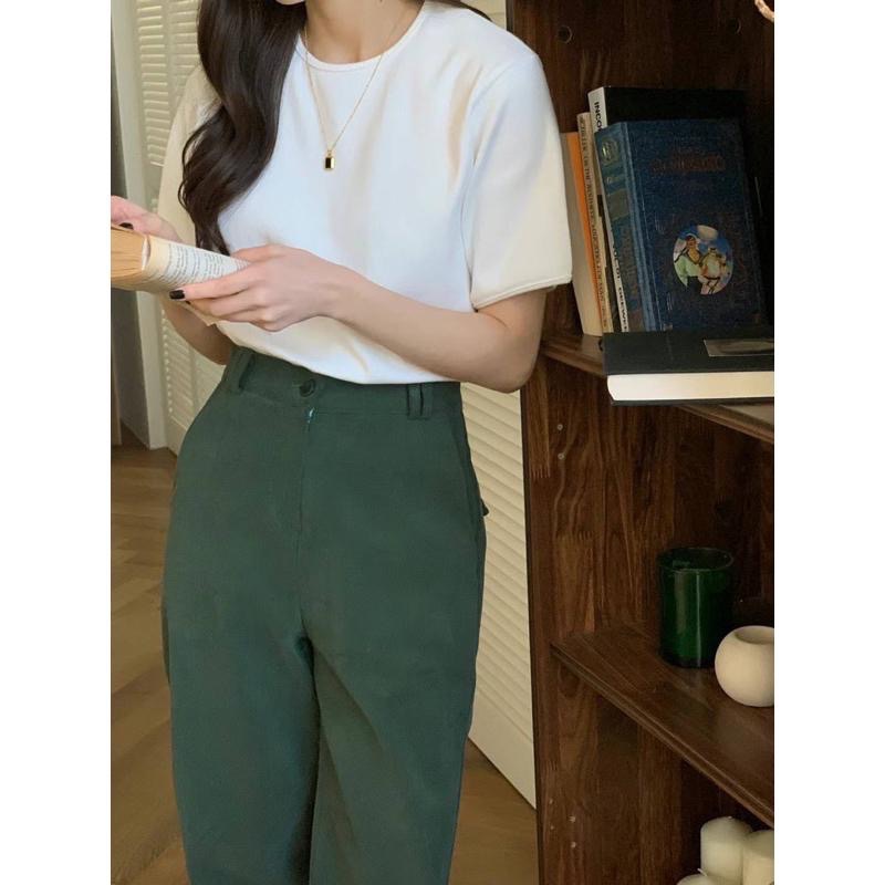 dear.day 現 韓國🇰🇷連線 正韓 華夫格素色T恤｜短袖上衣｜有厚度-細節圖2