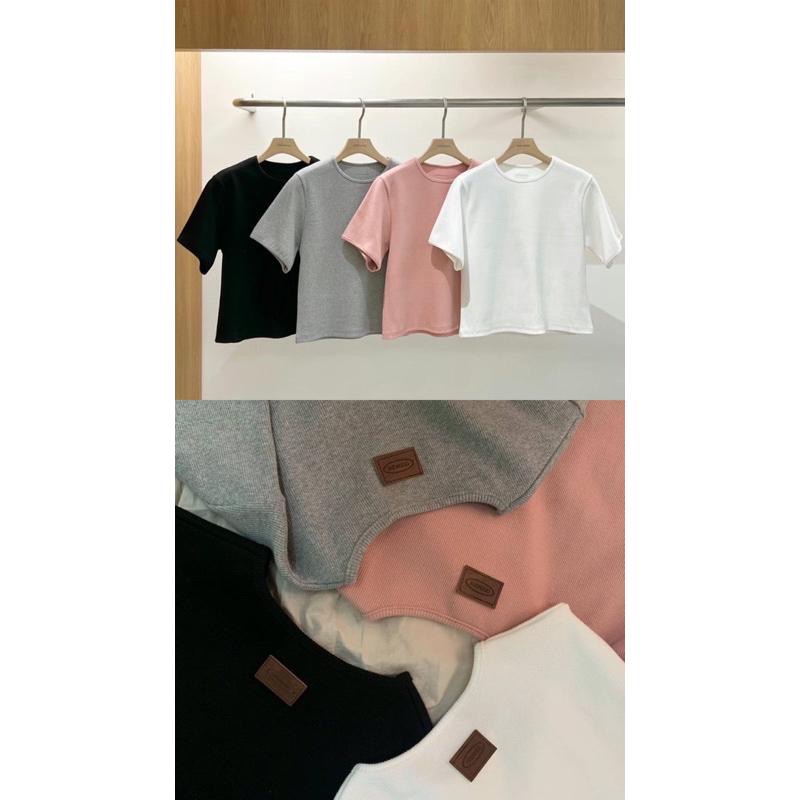 dear.day 現 韓國🇰🇷連線 正韓 華夫格素色T恤｜短袖上衣｜有厚度-細節圖4