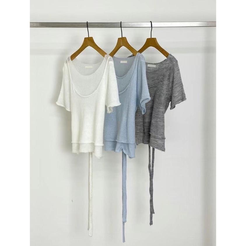 dear,day 韓國🇰🇷連線 正韓 890針織綁帶上衣-細節圖6