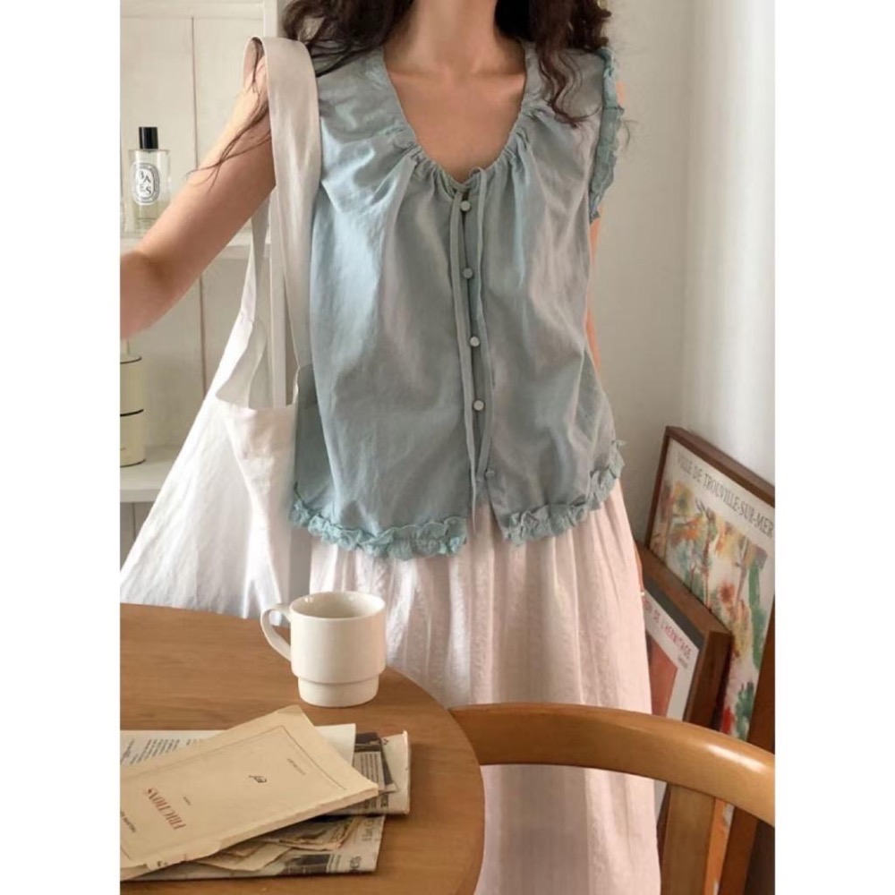 dear.day 韓國🇰🇷連線 正韓 799 滾邊背心-細節圖3