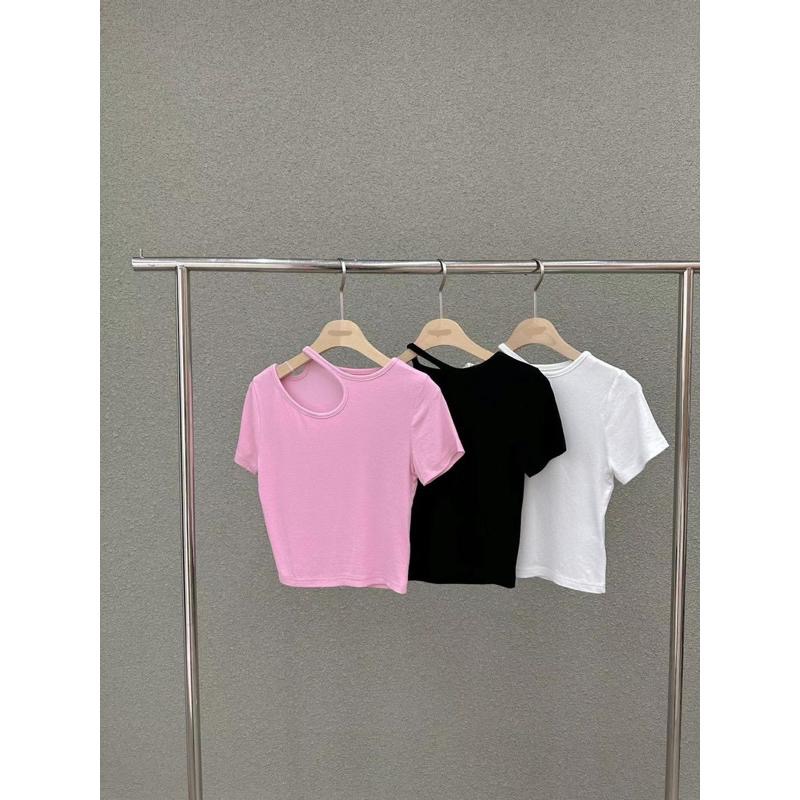 dear.day 韓國🇰🇷連線 正韓 650單邊挖空素色上衣-細節圖2