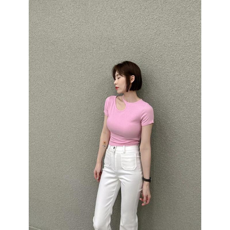 dear.day 韓國🇰🇷連線 正韓 650單邊挖空素色上衣-細節圖5