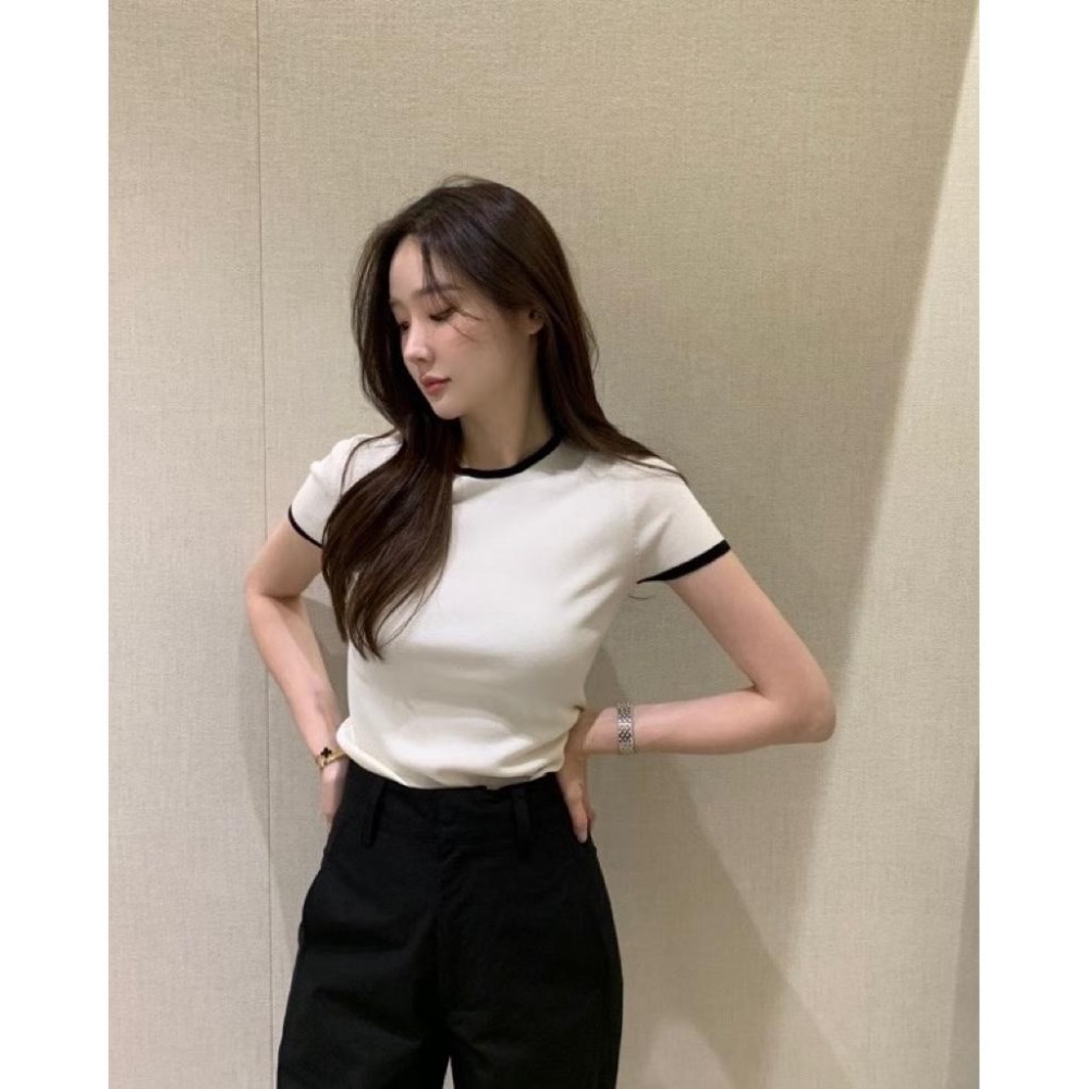 dear.day 韓國🇰🇷連線 正韓 850滾邊針織上衣-細節圖2