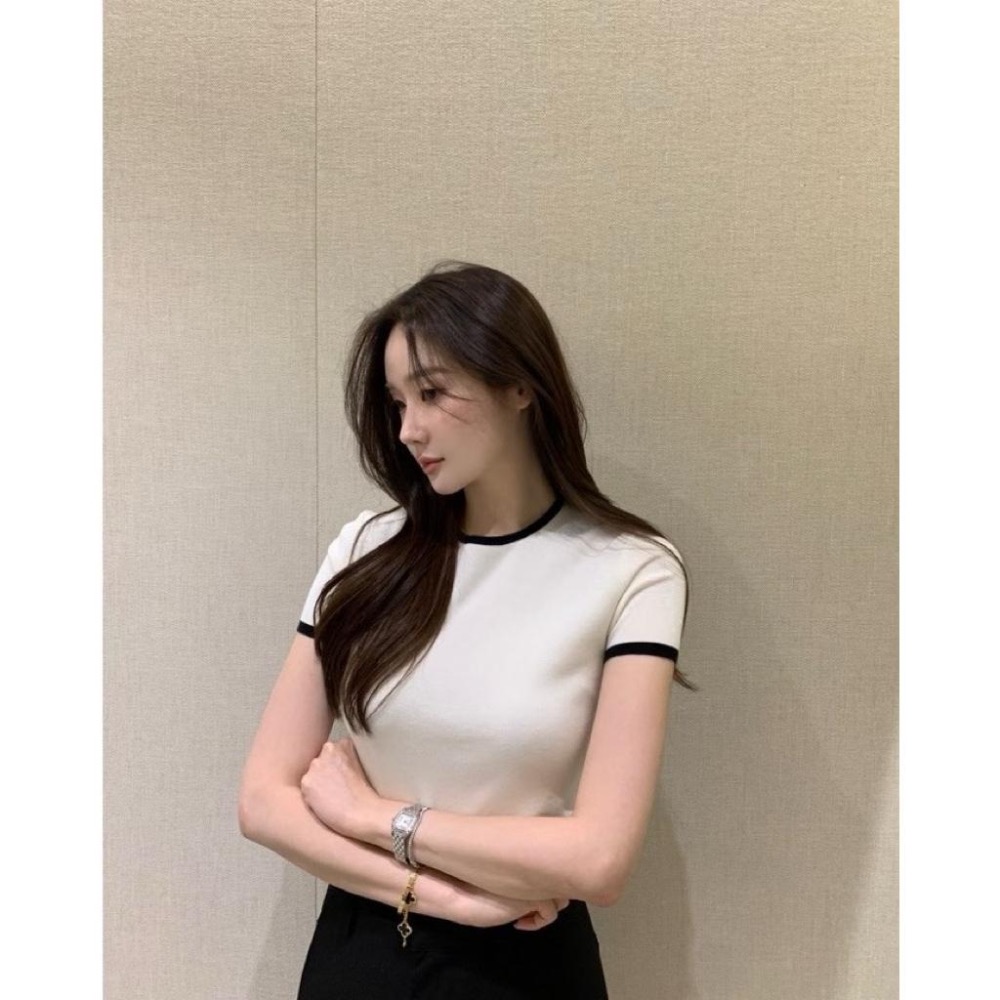 dear.day 韓國🇰🇷連線 正韓 850滾邊針織上衣-細節圖3