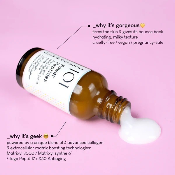 💪 Geek & Gorgeous Power Peptides 胜肽緊緻精華 膠原蛋白促進 × 彈力回彈 × 撫紋抗-細節圖3