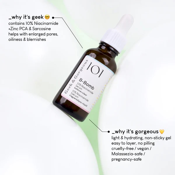 🧼 Geek & Gorgeous  B-Bomb 不只是單純的菸鹼醯胺精華，它是油肌與毛孔肌的「控油穩膚核心」-細節圖2