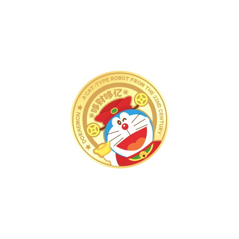 【限時購】正版 哆啦A夢 手機貼 真黃金 萬能貼 送禮 小叮噹 祝福發財 財神爺【ROCK】-規格圖6