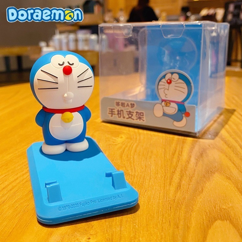 【限時購】正版 哆啦A夢 手機支架 小叮噹 桌面立架 平板支架 通用 拍攝架 直播架 追劇 擺件 擺設【超逗熊】-規格圖5