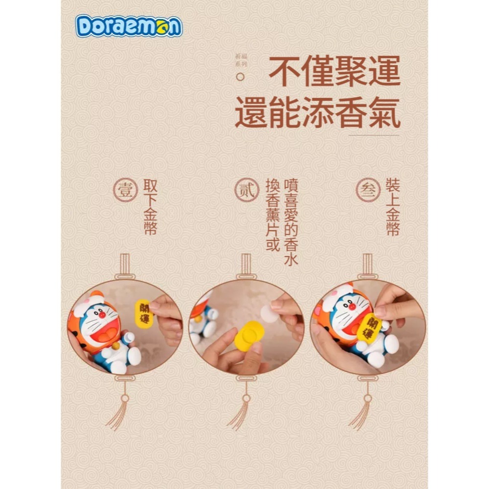 【限時購】正版 哆啦A夢 公仔 香薰 擺件 招財貓 財神爺 馬上有錢 馬年限定 小叮噹 【ROCK】-細節圖5