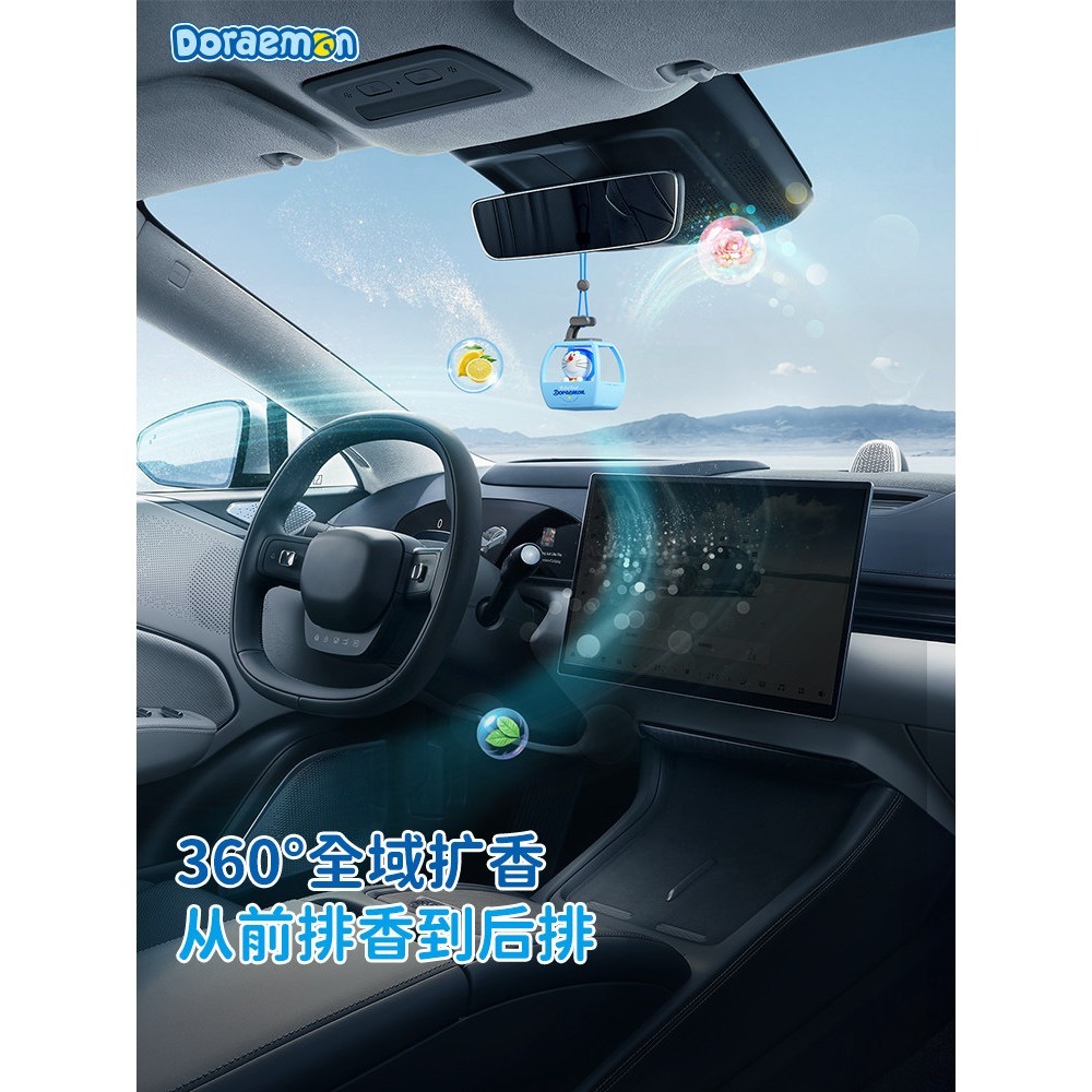 【限時購】正版 哆啦A夢 遊覽車掛件 吊飾 香薰 小叮噹 汽車 機車 背包 包包 裝飾 香水 擺件 【ROCK】-細節圖2