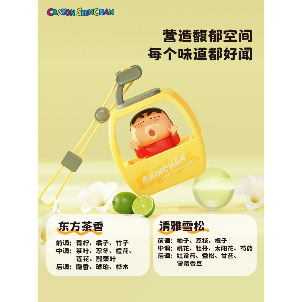 【限時購】正版 蠟筆小新 遊覽車掛件 吊飾 香薰 小叮噹 汽車 機車 背包 包包 裝飾 香水 新之助 擺件【ROCK】-細節圖8
