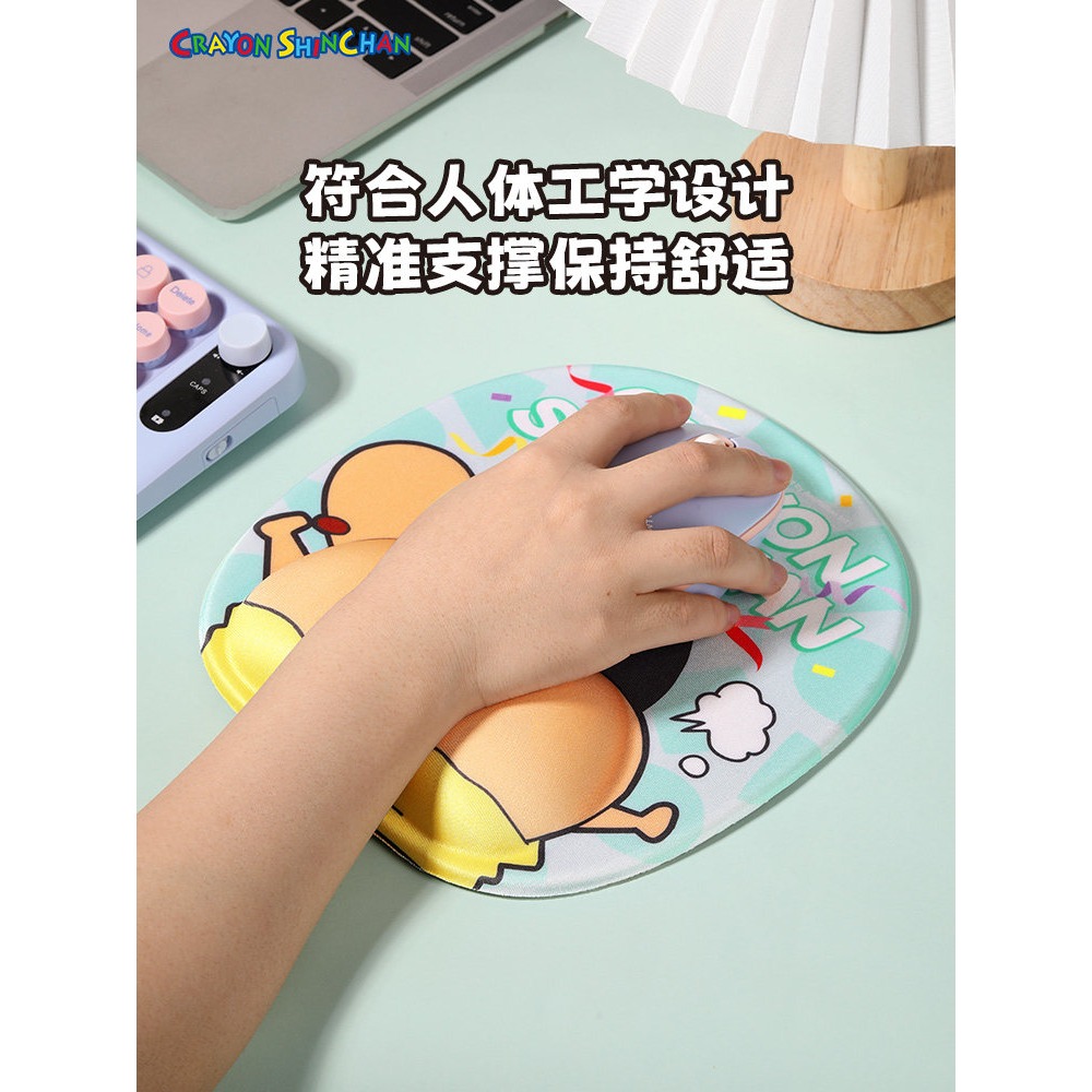 【限時購】正版 蠟筆小新 硅膠滑鼠墊 3D鼠標墊 桌墊 辦公桌墊 防滑墊 新之助 【ROCK】-細節圖4