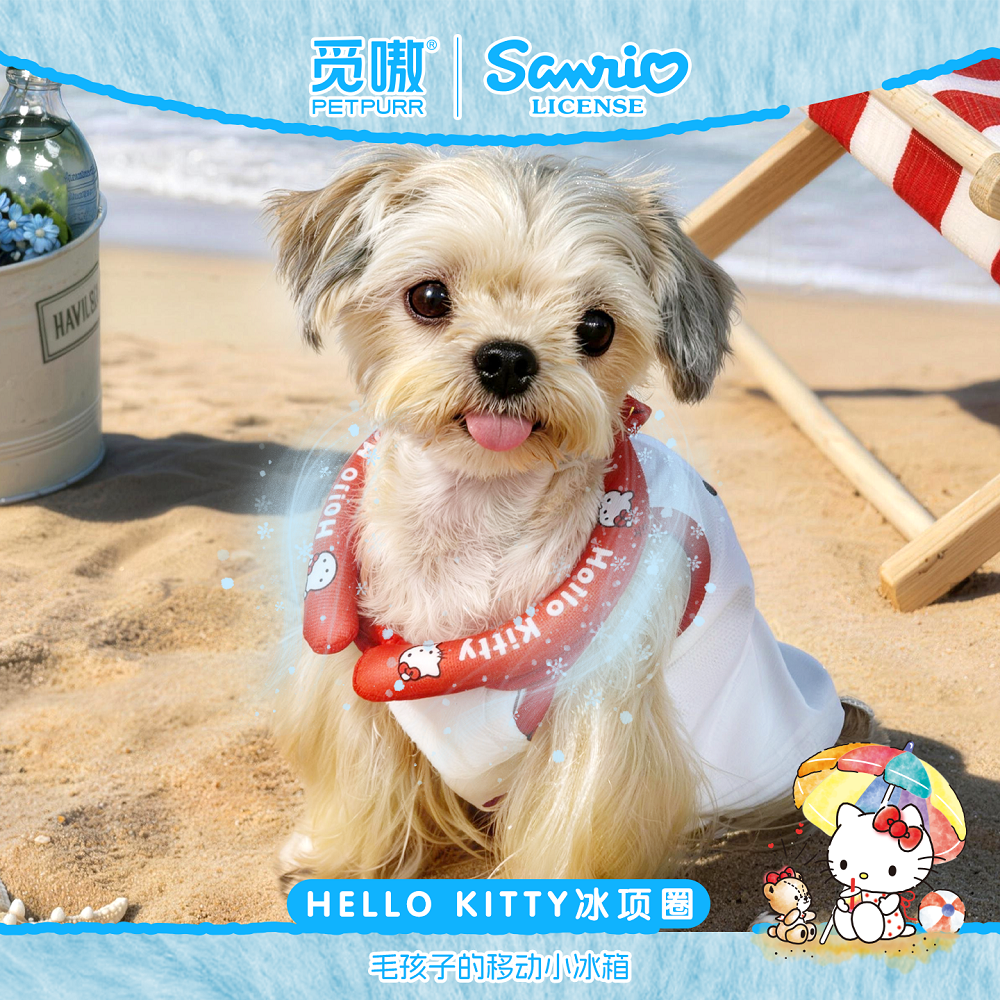 【限時購】正版 三麗鷗 KT貓 寵物項圈 夏日降溫 冰項圈 涼感降溫 送禮 【覓嗷】-細節圖2