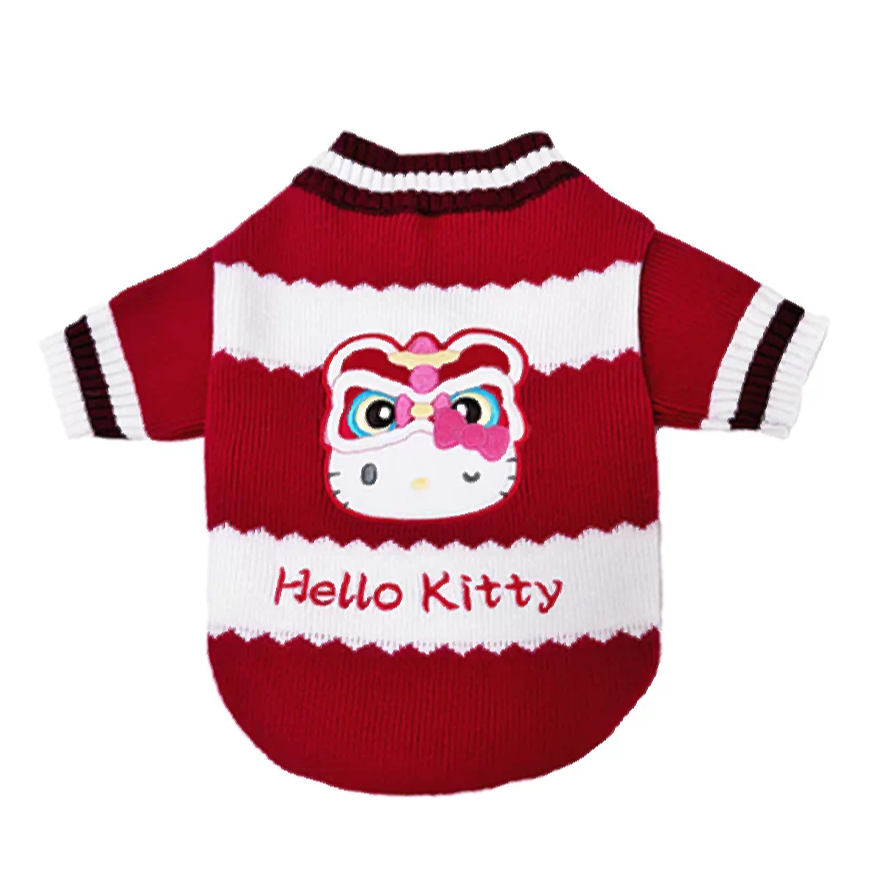 【限時購】正版 三麗鷗 KT貓 寵物 服飾 髮夾 頭套 背心 玩具 喜慶醒獅系列 送禮 【覓嗷】-規格圖6