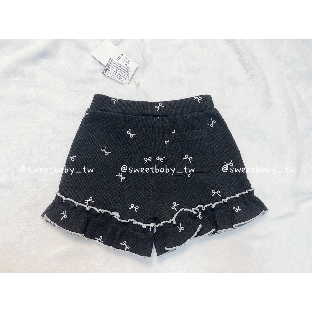 【Sweetbaby】現貨48hr｜🇯🇵apres les cours 🖤黑色蝴蝶結花邊設計短褲-細節圖2