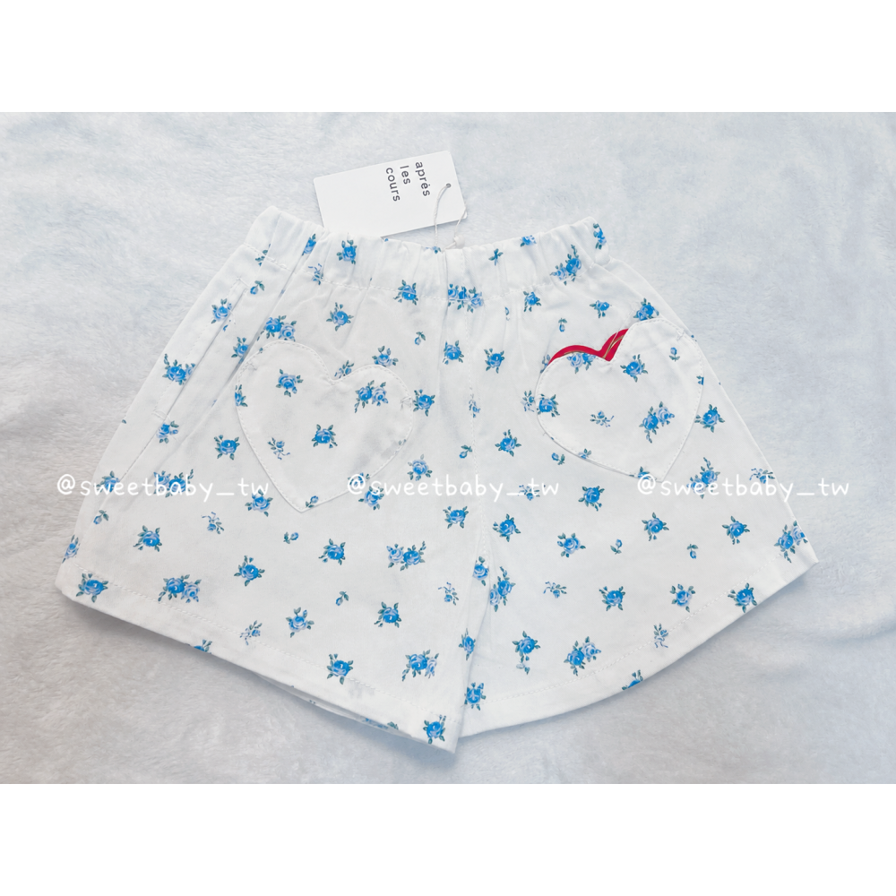 【Sweetbaby】現貨48hr｜🇯🇵apres les cours 法式鄉村小精靈質感藍色碎花立體褲-細節圖2