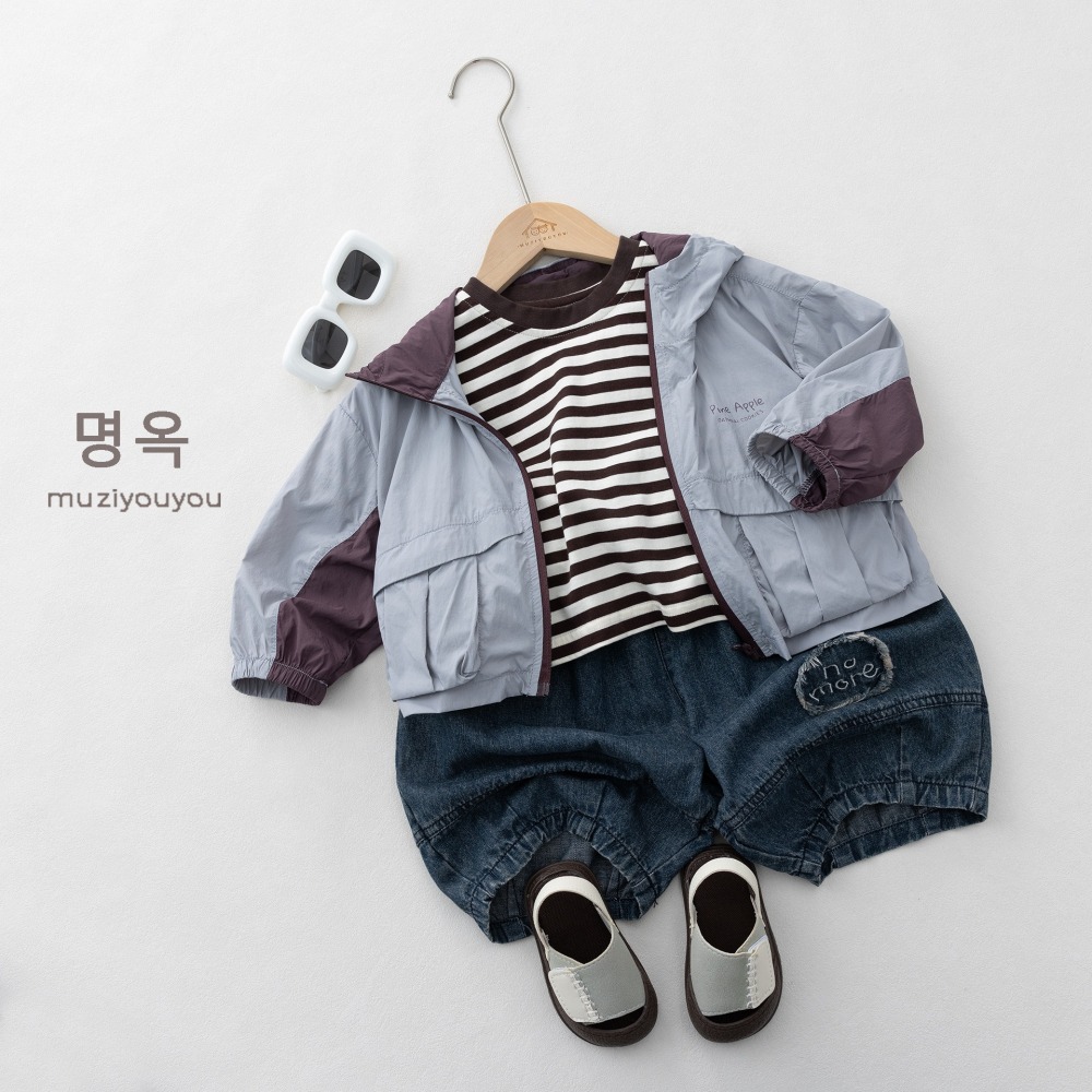 【SweetBaby】預購｜2色~簡約拼接撞色连帽防曬服2026-細節圖4
