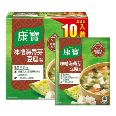 康寶 味噌海帶芽豆腐湯 34.7公克 X 10包 #233013【客食叩好市多代購】