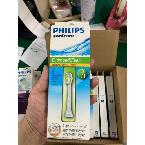 【Philips 飛利浦】DiamondClean 標準型音波震動牙刷刷頭HX6063 全新外盒汙損