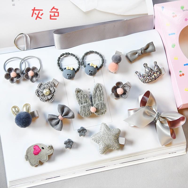 ✨SuSu✨快速出貨-兒童髮飾18件組禮盒 幼兒 綁髮器 飾品 髮夾 髮圈 女童配件 頭飾-細節圖6