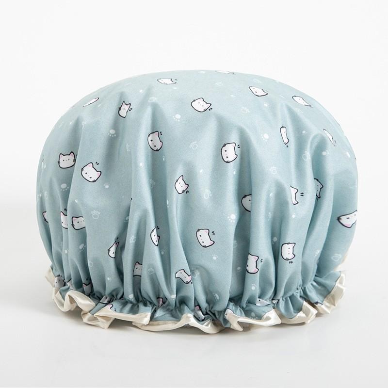 ✨SuSu✨單/雙層防水浴帽 台灣現貨 洗頭帽 頭髮帽 小雛菊 動物圖案 海底生物 夢幻星星 買五送OHNI洗沐旅行包-細節圖5