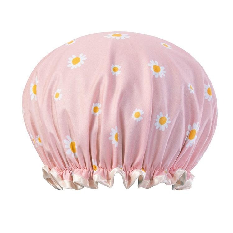 ✨SuSu✨單/雙層防水浴帽 台灣現貨 洗頭帽 頭髮帽 小雛菊 動物圖案 海底生物 夢幻星星 買五送OHNI洗沐旅行包-細節圖6