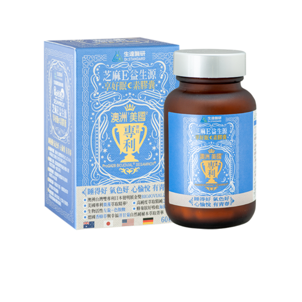 生達醫研Dr.Standard 芝麻E益生源享好眠素膠囊60粒/瓶 /P&C親子毛孩/ 純素-細節圖2