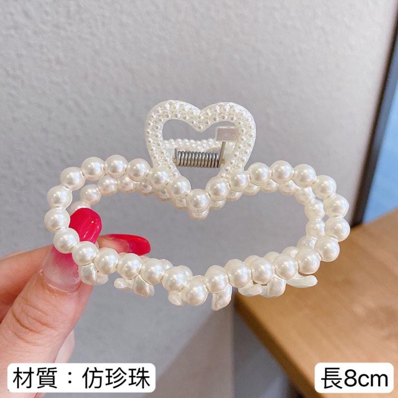 【台灣現貨】韓風氣質髮夾 珍珠髮夾 毛絨髮夾 大髮夾 鯊魚夾 法式髮夾 金屬夾 抓夾 美髮夾 造型髮夾-細節圖9