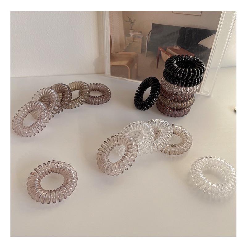 【台灣現貨】INS風電話線髮圈 盒裝9入電話線髮圈 不夾髮髮圈 綁頭髮 髮飾 頭飾 彈力髮圈 髮圈圈 髮圈-細節圖2