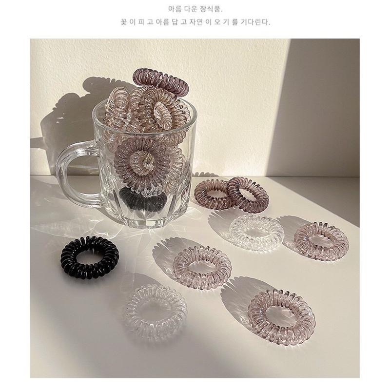 【台灣現貨】INS風電話線髮圈 盒裝9入電話線髮圈 不夾髮髮圈 綁頭髮 髮飾 頭飾 彈力髮圈 髮圈圈 髮圈-細節圖3