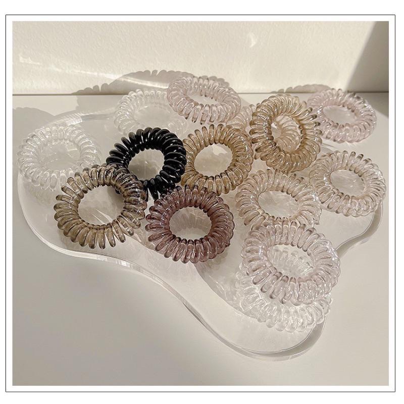 【台灣現貨】INS風電話線髮圈 盒裝9入電話線髮圈 不夾髮髮圈 綁頭髮 髮飾 頭飾 彈力髮圈 髮圈圈 髮圈-細節圖4