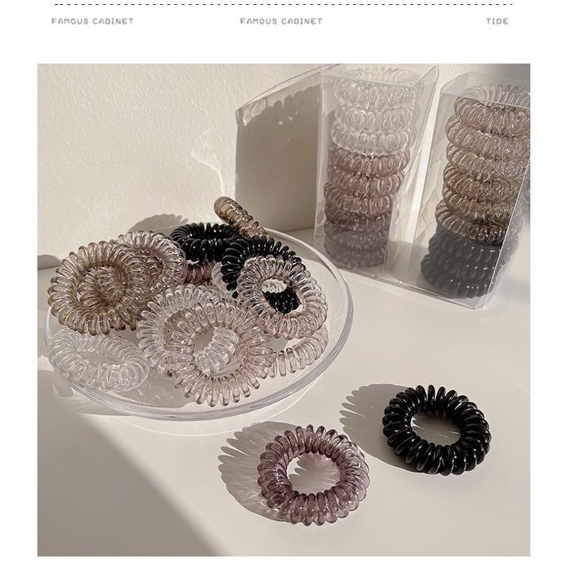 【台灣現貨】INS風電話線髮圈 盒裝9入電話線髮圈 不夾髮髮圈 綁頭髮 髮飾 頭飾 彈力髮圈 髮圈圈 髮圈-細節圖6