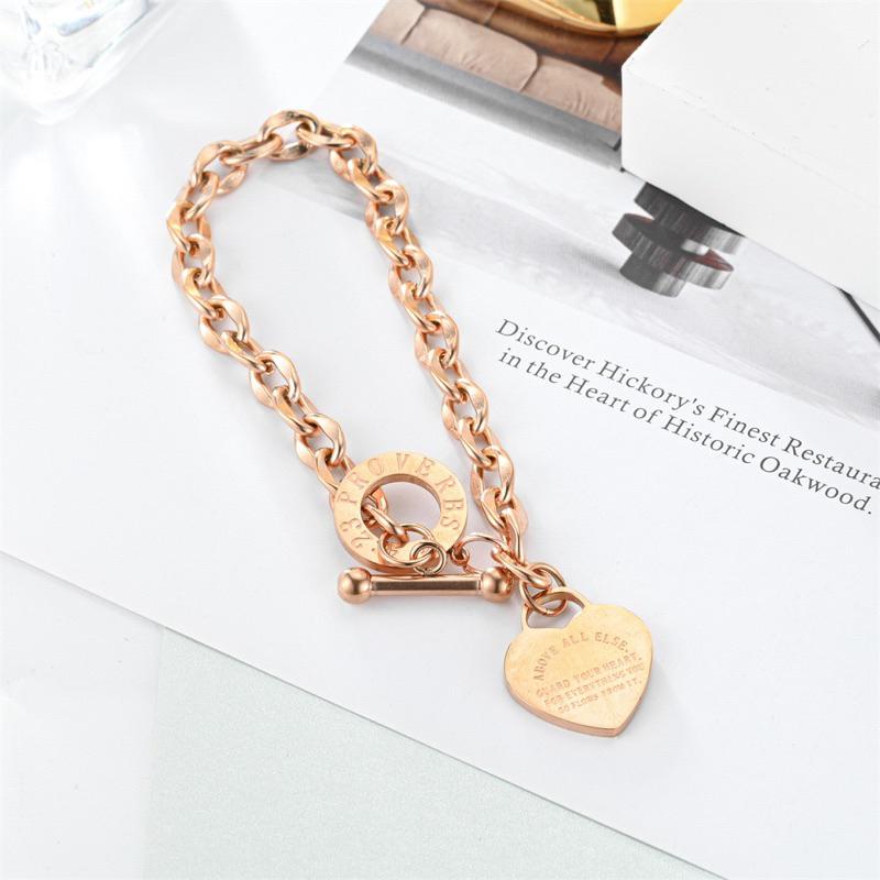 【台灣現貨】韓國鈦鋼氣質手鍊 醫療鋼手鍊 防水手鍊 女生手鍊 不掉色手鍊 玫瑰金手鍊 情人節禮物 生日禮物-細節圖2