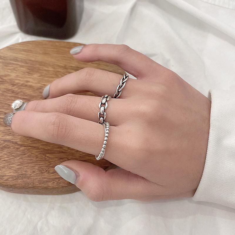 【台灣現貨】韓風氣質戒指 純銀戒指 不掉色戒指 男女通用戒指 可調節戒指 國際7號尺寸-細節圖4