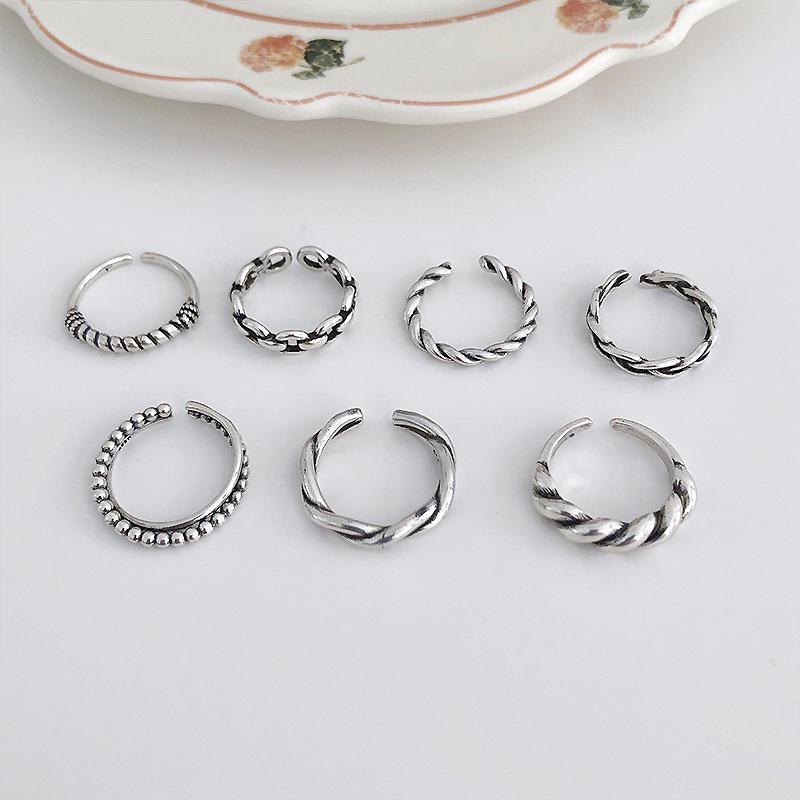 【台灣現貨】韓風氣質戒指 純銀戒指 不掉色戒指 男女通用戒指 可調節戒指 國際7號尺寸-細節圖5