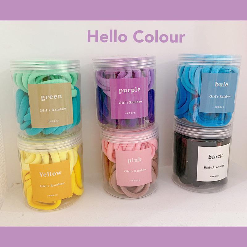 【台灣現貨】韓國糖果色髮圈 一罐50入 高彈力素色髮圈 無接縫髮圈 多色髮圈 平價髮圈 少女色髮圈 女生髮圈 髮飾-細節圖6