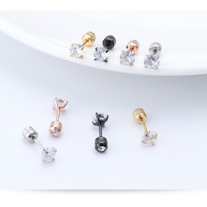 【台灣現貨】多尺寸鈦鋼轉珠耳環 男女通用 不掉色耳針 不過敏耳環 養耳耳針 鎖珠耳環 醫療鋼耳針 不鏽鋼耳環-細節圖3