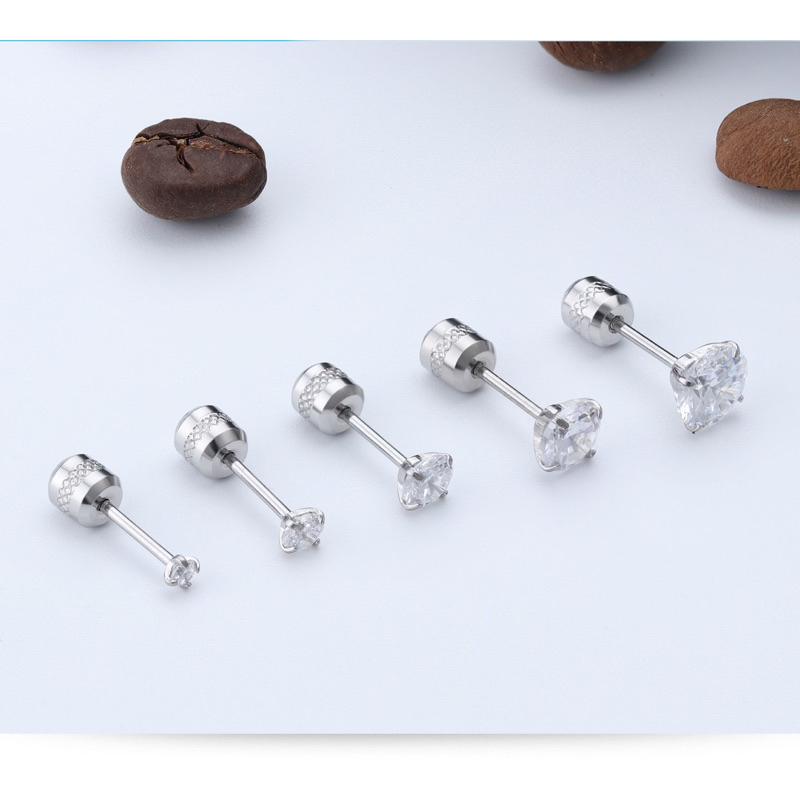 【台灣現貨】多尺寸鈦鋼轉珠耳環 男女通用 不掉色耳針 不過敏耳環 養耳耳針 鎖珠耳環 醫療鋼耳針 不鏽鋼耳環-細節圖4