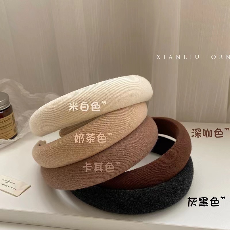 【我台灣出貨】奶茶色系髮箍 海綿髮箍 寬版髮箍 網紅髮箍 奶茶色髮飾 女生髮箍 高顏值海綿髮箍 正韓髮箍 小姐姐髮箍-細節圖4