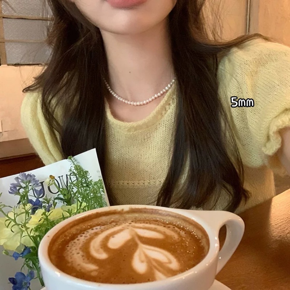 【台灣現貨】ins風氣質珍珠項鍊 珍珠鎖骨鏈 珍珠鏈 女生項鍊 網紅項鍊 小紅書爆款項鍊 多巴胺穿搭 鎖骨鏈-細節圖4