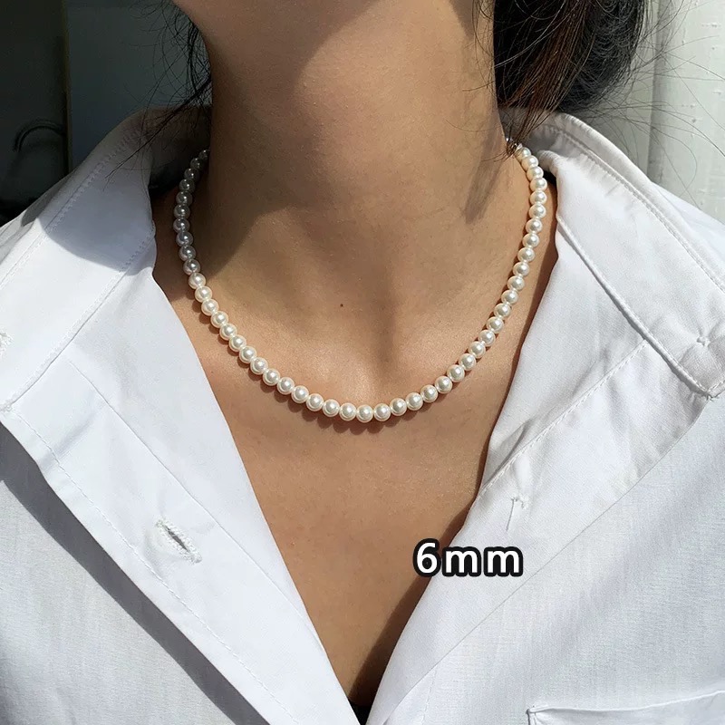 【台灣現貨】ins風氣質珍珠項鍊 珍珠鎖骨鏈 珍珠鏈 女生項鍊 網紅項鍊 小紅書爆款項鍊 多巴胺穿搭 鎖骨鏈-細節圖5