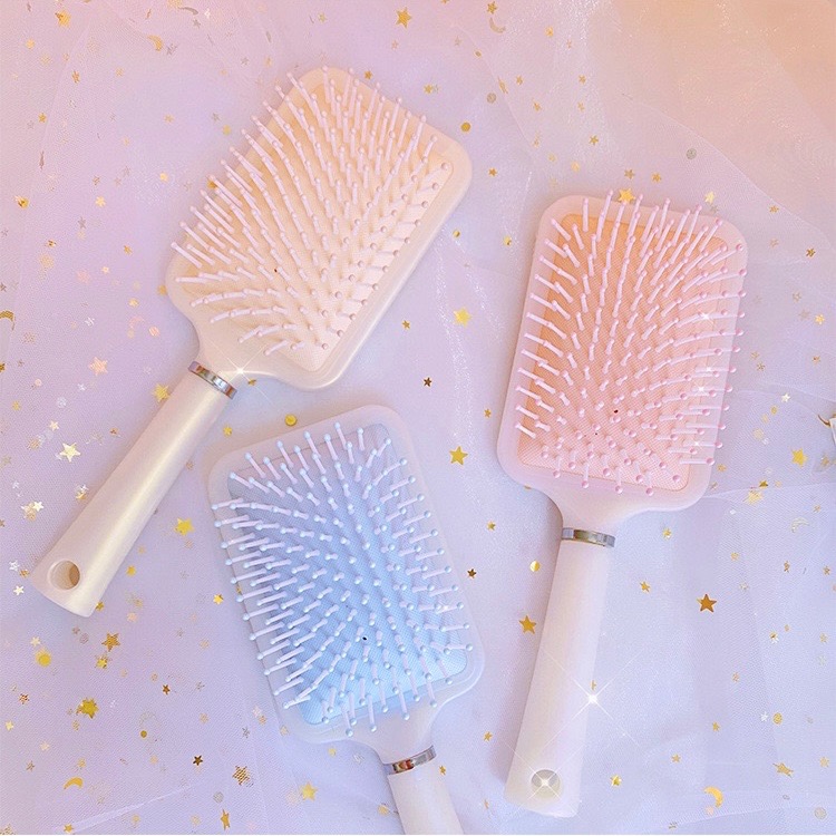 【台灣現貨】人魚姬氣墊梳 按摩氣墊梳 奶油色氣墊梳 少女心氣墊梳 梳子 珠光氣墊梳 珠光梳子 氣囊按摩梳子 方形氣囊梳-細節圖8