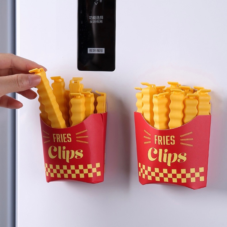【台灣現貨】薯條造型磁吸封口夾 薯條密封夾 零食封口夾 食物密封夾 密封棒 仿真薯條封口夾 零食保鮮夾 冰箱貼 薯條夾-細節圖6
