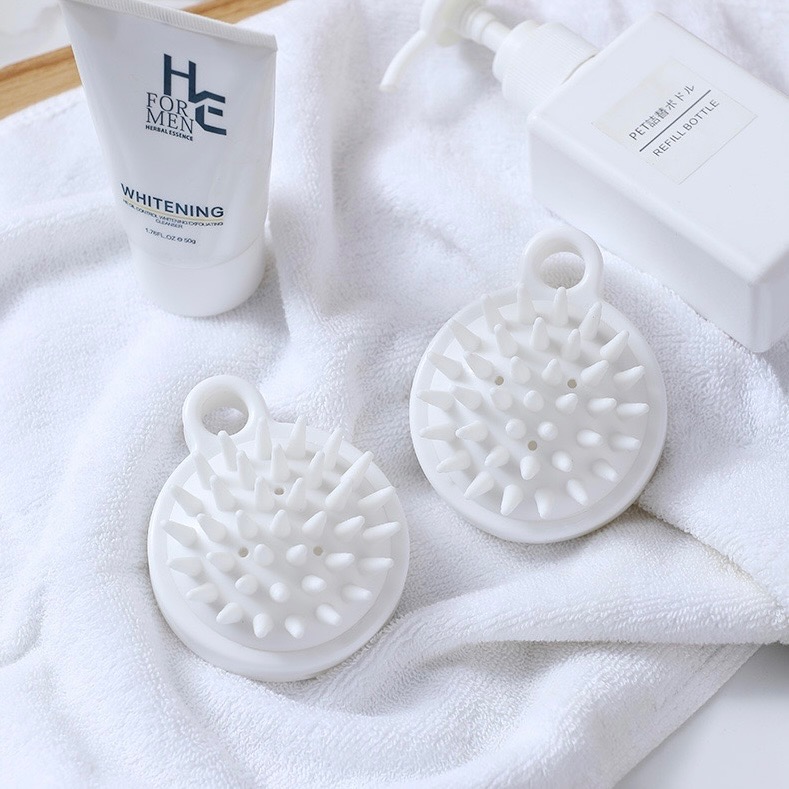 Meow acc【台灣現貨】洗頭按摩梳 按摩洗頭刷 洗頭刷子 按摩頭梳 洗頭神器 頭皮按摩 氣墊按摩梳 無印風洗頭按摩梳-細節圖2