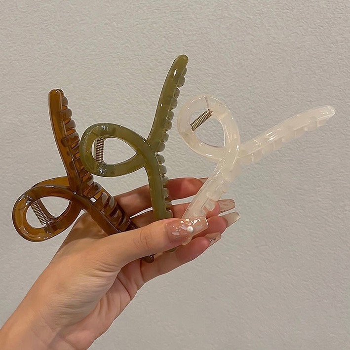 Meow acc【台灣現貨】INS風果凍色鯊魚夾 果凍色抓夾 透色髮夾 透明色鯊魚夾 氣質抓夾 韓版髮夾 髮飾 氣質髮夾-細節圖2