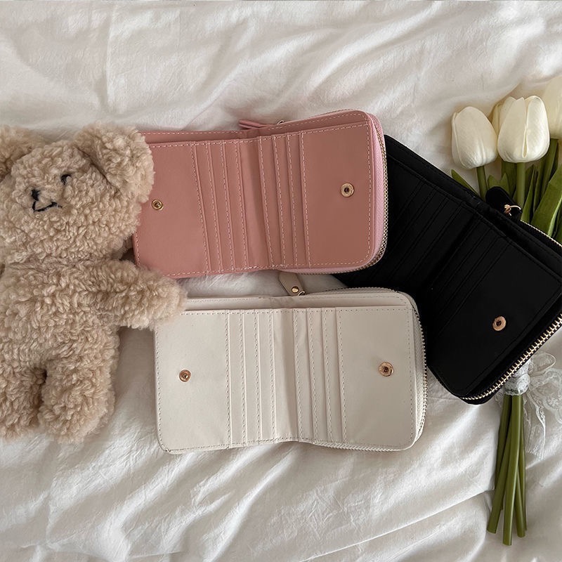 Meow acc【台灣現貨】 豆腐方塊短夾 韓系方塊錢包 奶白色錢包 方塊皮夾 豆腐皮夾 女生短夾 格子錢包 格子短夾-細節圖3